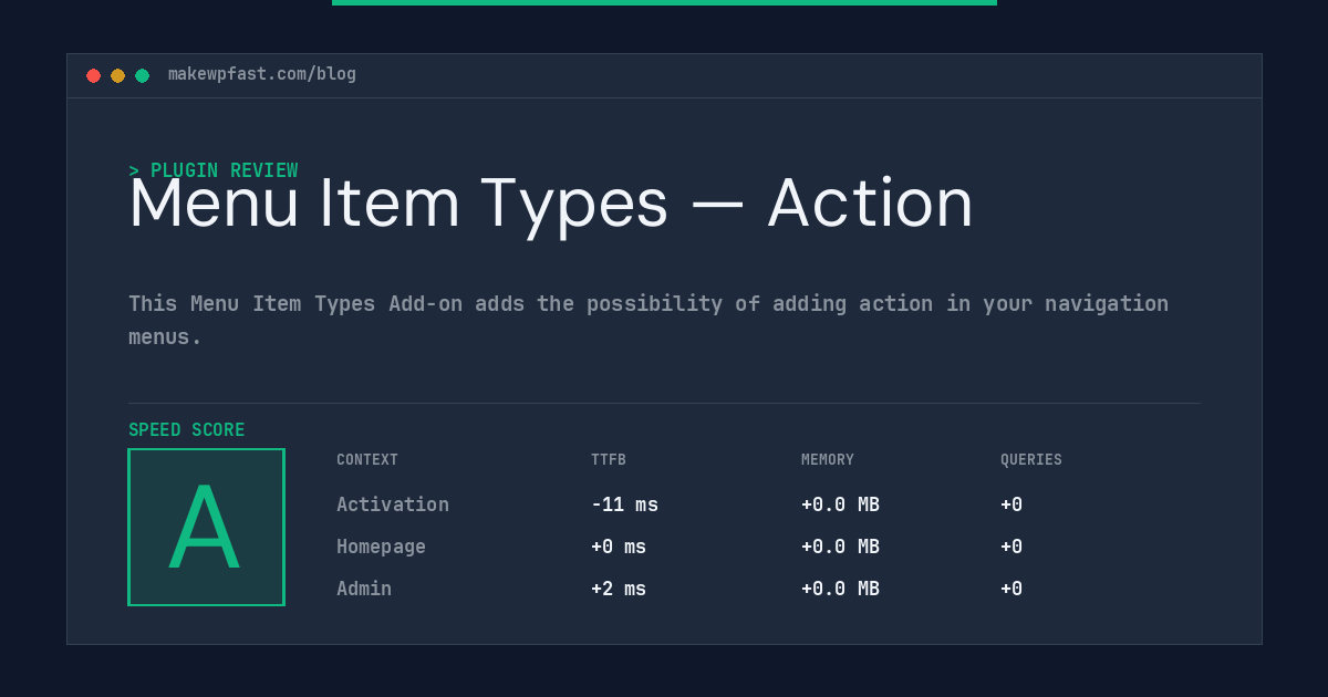 Menu Item Types — Action - MakeWPFast
