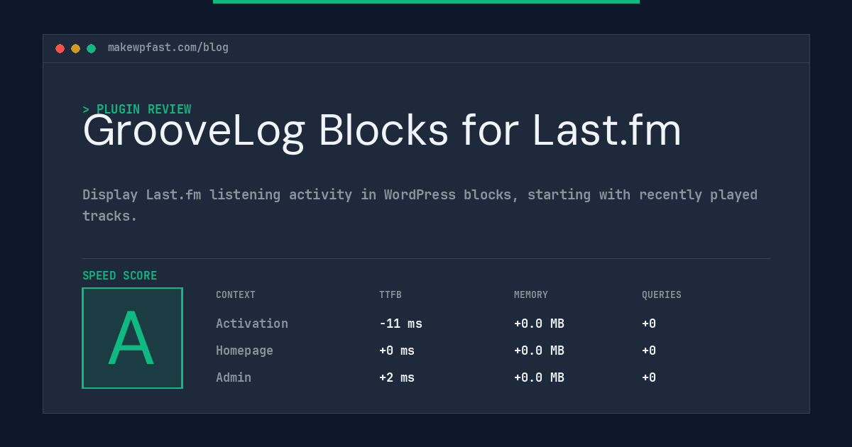 GrooveLog Blocks for Last.fm - MakeWPFast