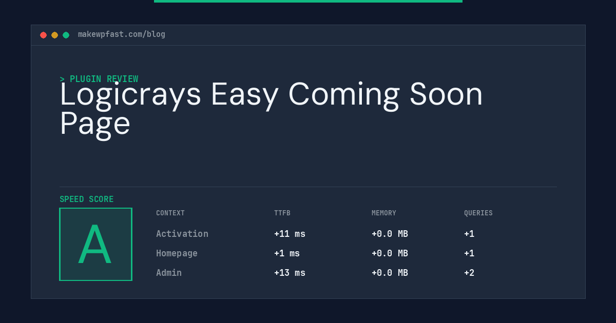 Logicrays Easy Coming Soon Page - MakeWPFast