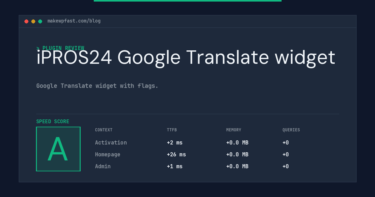 iPROS24 Google Translate widget - MakeWPFast
