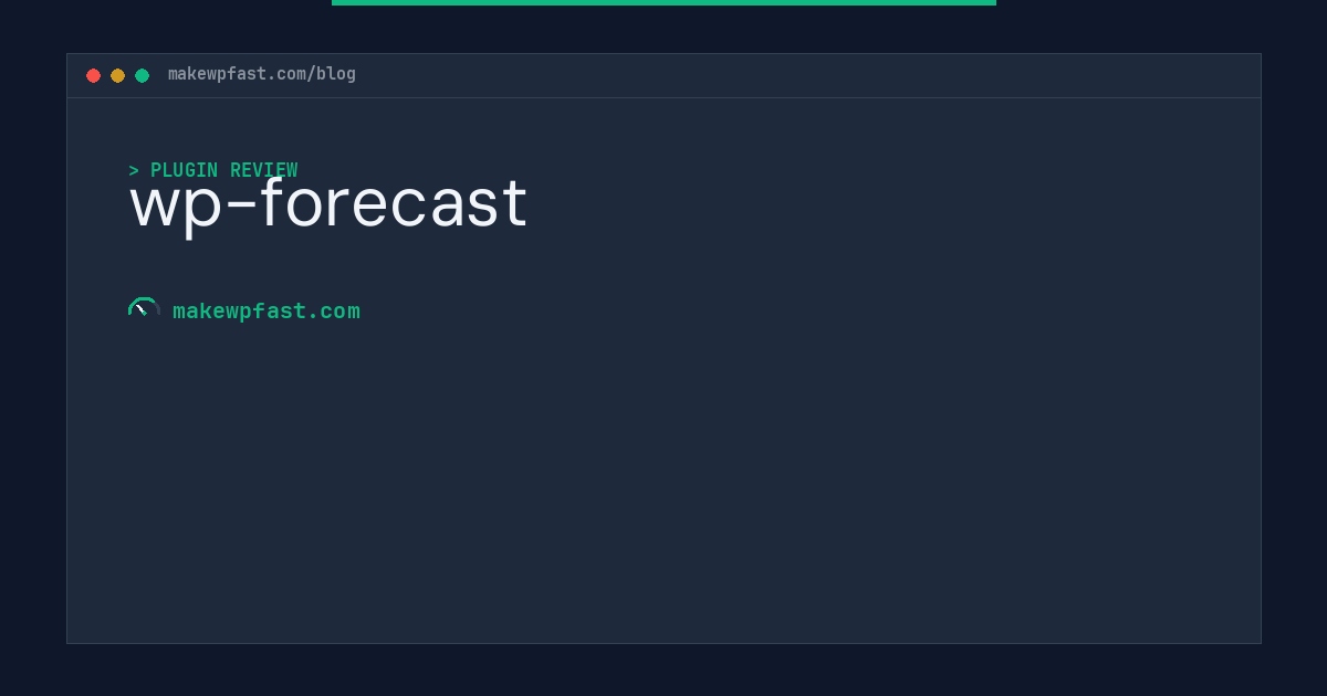 wp-forecast - MakeWPFast