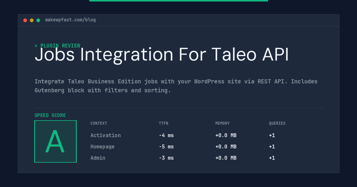 Jobs Integration For Taleo API - MakeWPFast