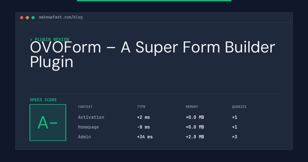 OVOForm – A Super Form Builder Plugin - MakeWPFast