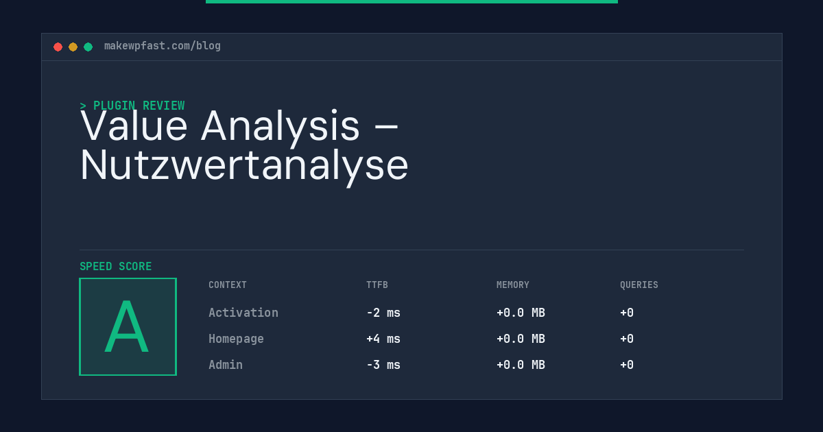 Value Analysis – Nutzwertanalyse - MakeWPFast
