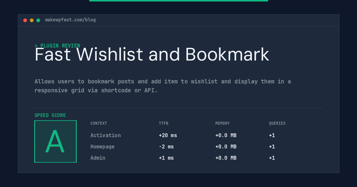 Fast Wishlist and Bookmark - MakeWPFast