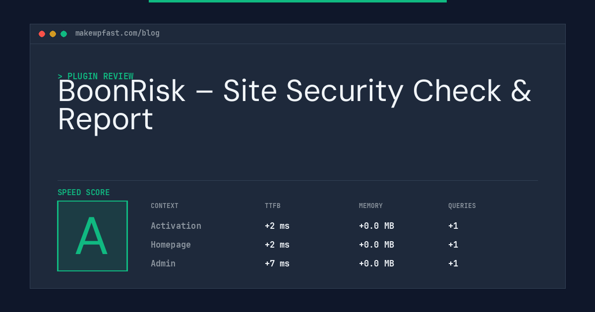 BoonRisk – Site Security Check & Report - MakeWPFast