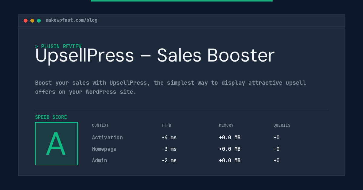 UpsellPress – Sales Booster - MakeWPFast