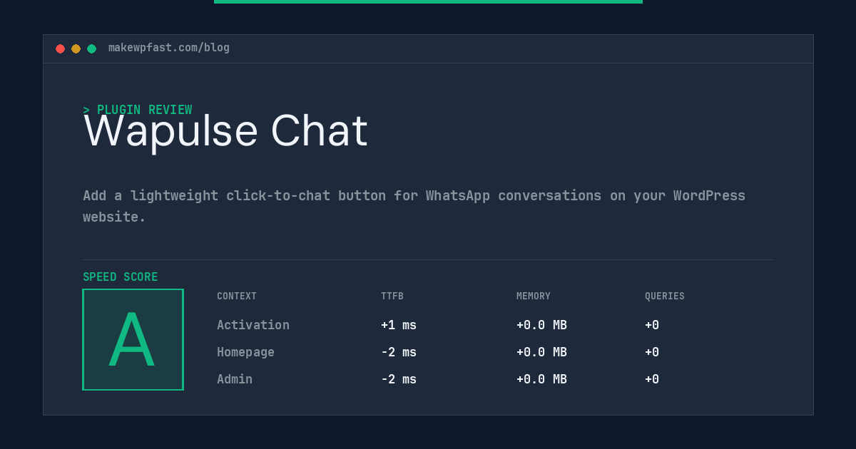 Wapulse Chat - MakeWPFast
