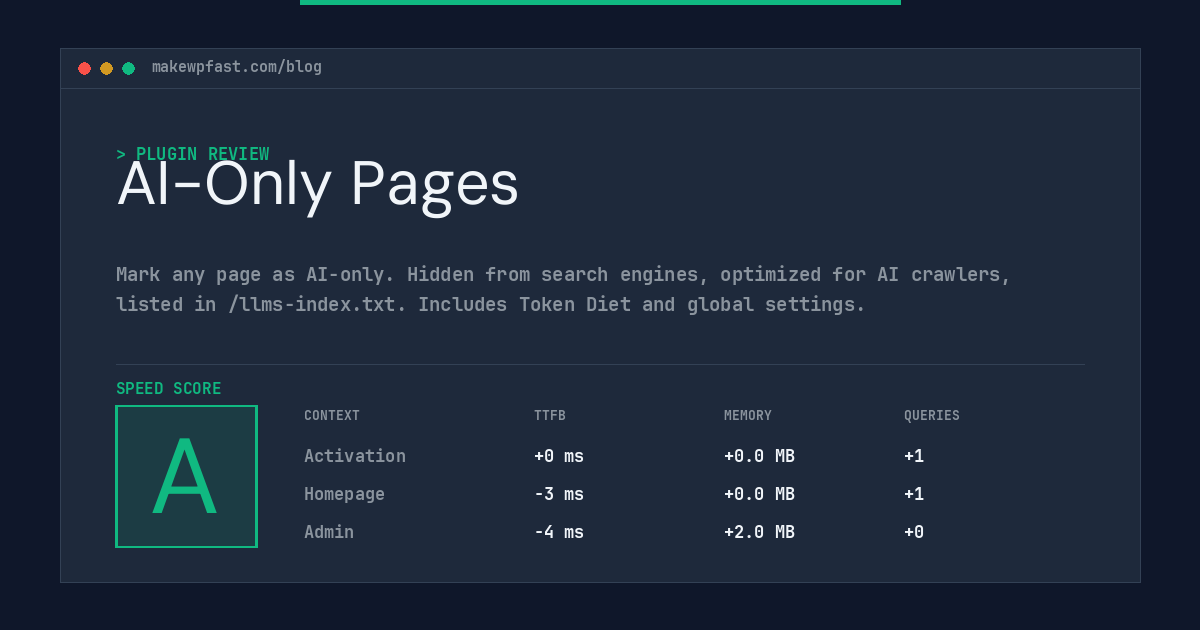 AI-Only Pages - MakeWPFast