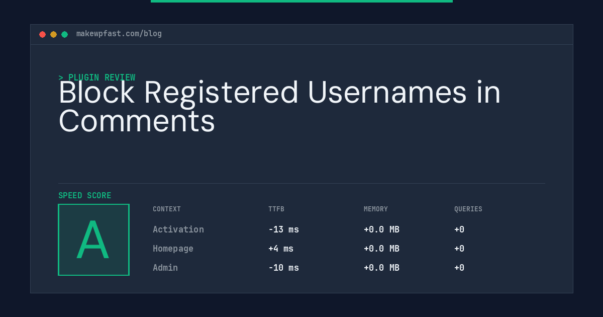 Block Registered Usernames in Comments - MakeWPFast