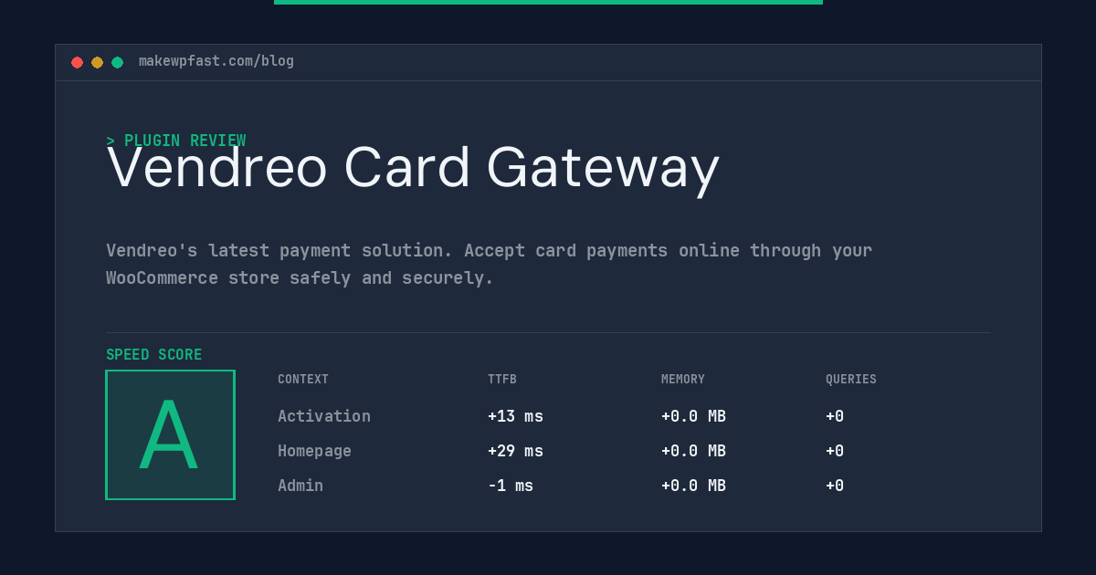 Vendreo Card Gateway - MakeWPFast