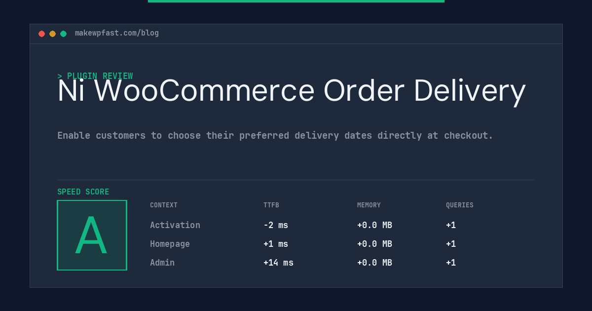 Ni WooCommerce Order Delivery - MakeWPFast
