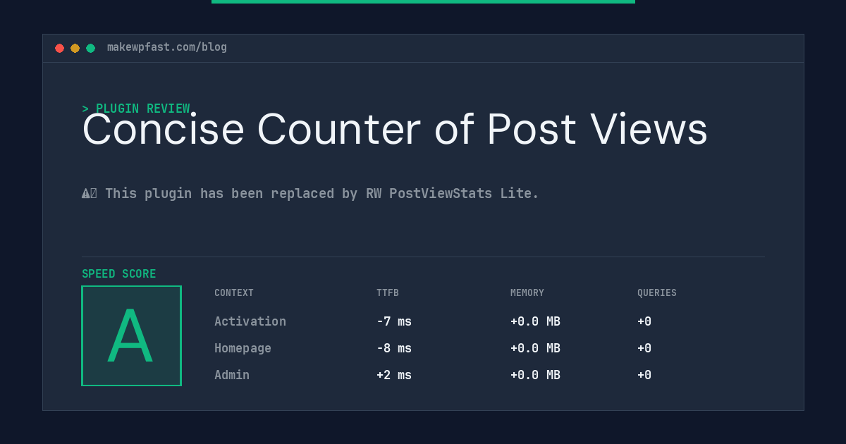 Concise Counter of Post Views - MakeWPFast