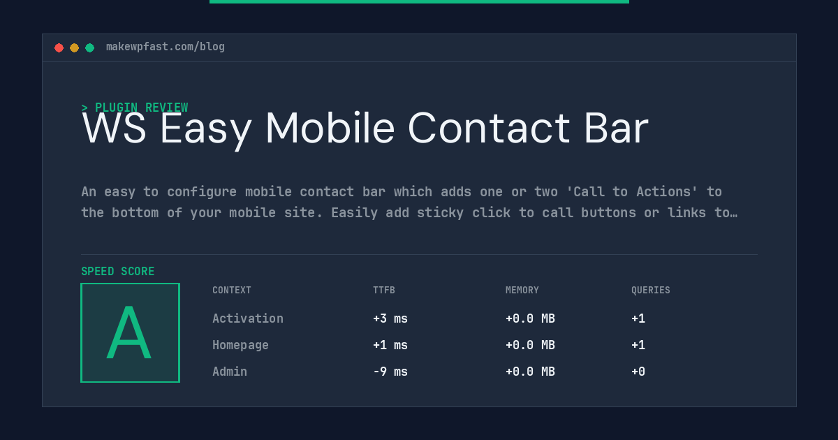 WS Easy Mobile Contact Bar - MakeWPFast