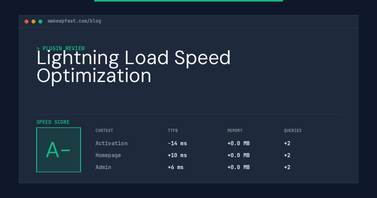 Lightning Load Speed Optimization - MakeWPFast