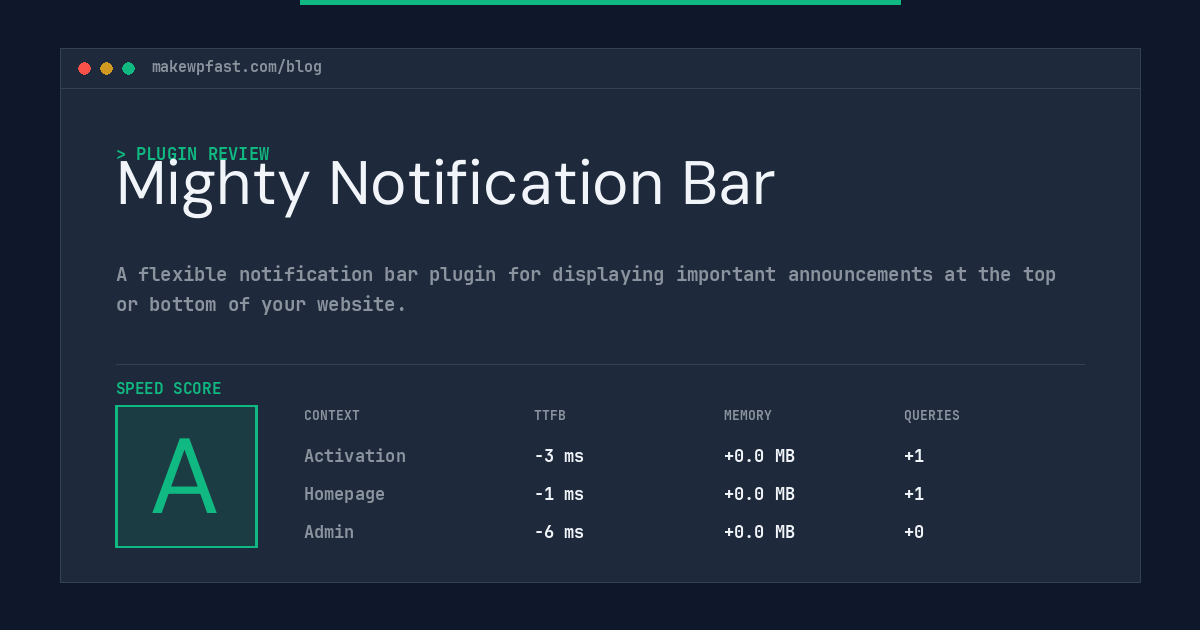 Mighty Notification Bar - MakeWPFast