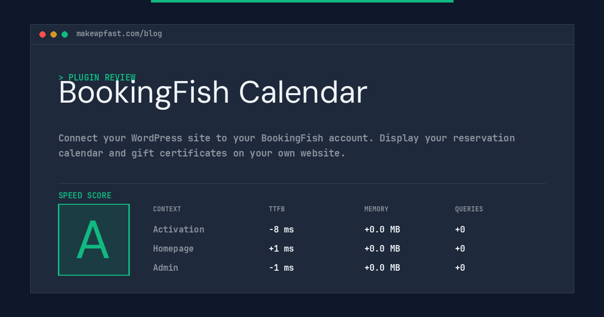 BookingFish Calendar - MakeWPFast