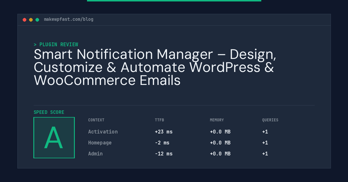 Smart Notification Manager – Design, Customize & Automate WordPress & WooCommerce Emails - MakeWPFast