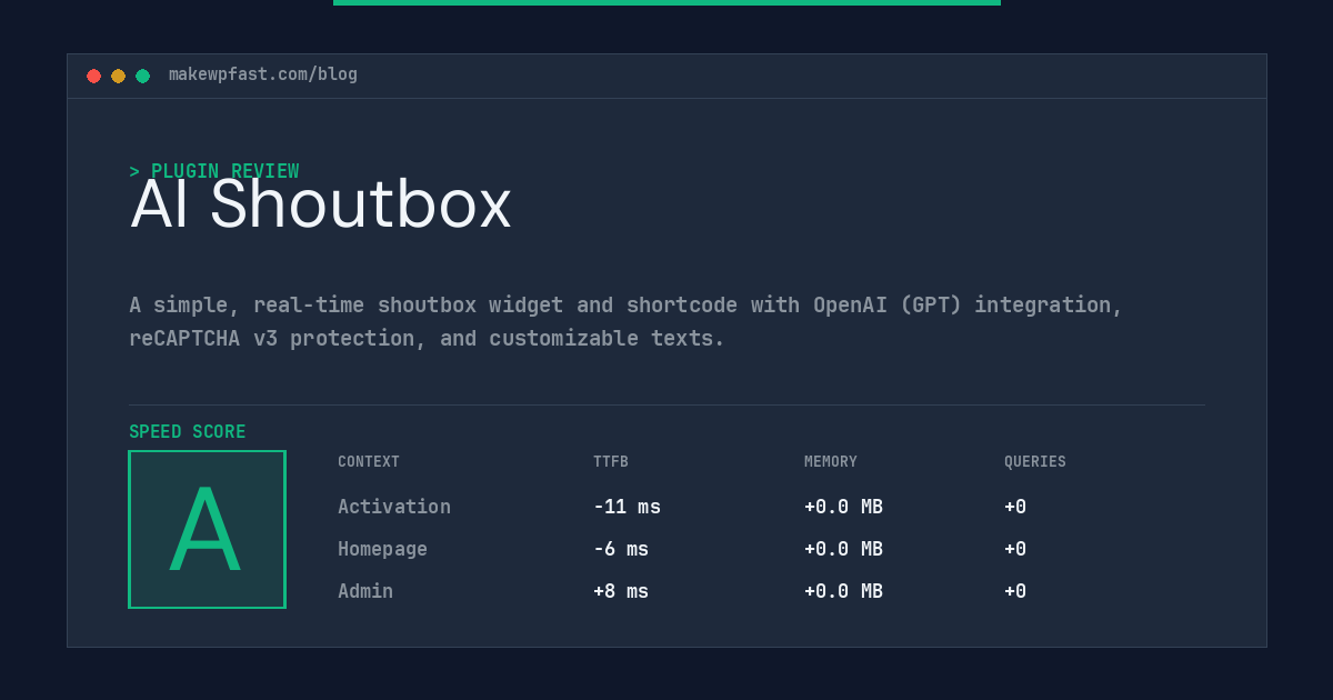 AI Shoutbox - MakeWPFast