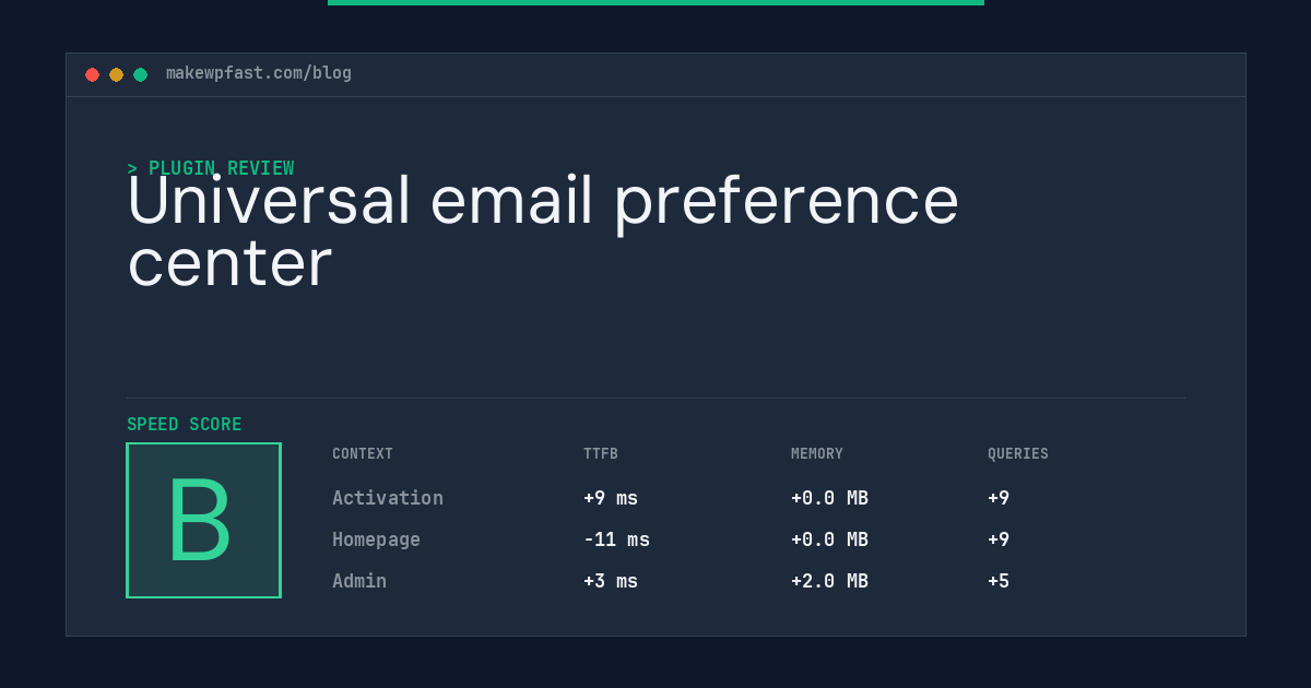 Universal email preference center - MakeWPFast