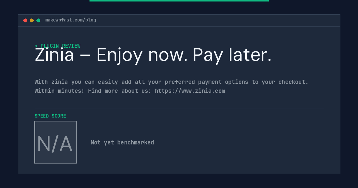 Zinia – Enjoy now. Pay later. - MakeWPFast