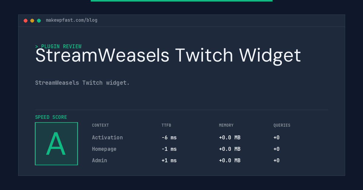 StreamWeasels Twitch Widget - MakeWPFast
