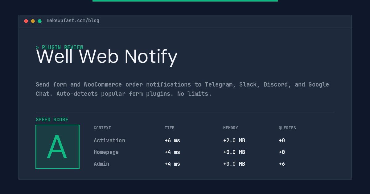 Well Web Notify - MakeWPFast