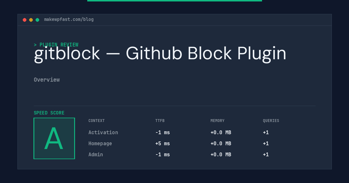 gitblock — Github Block Plugin - MakeWPFast