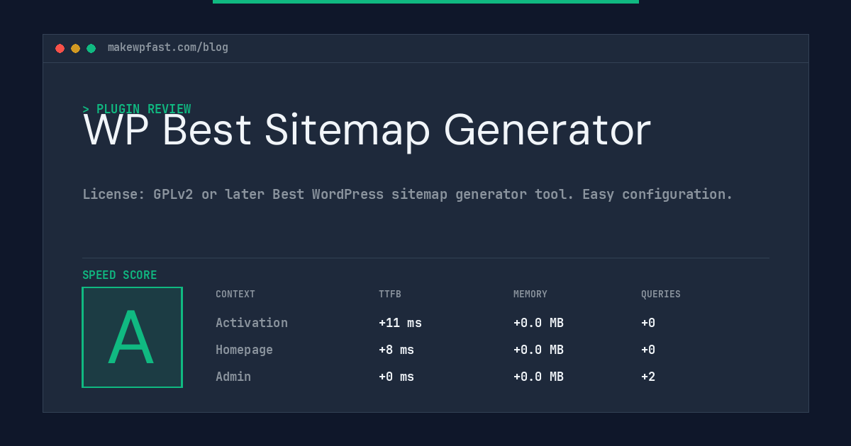 WP Best Sitemap Generator - MakeWPFast