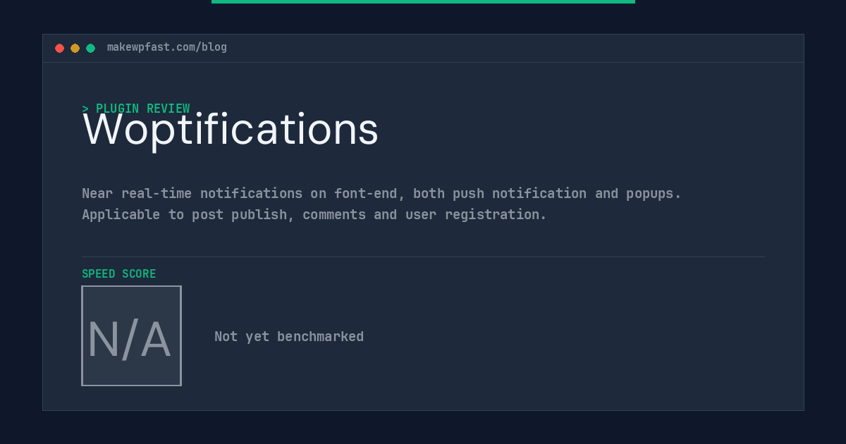 Woptifications - MakeWPFast