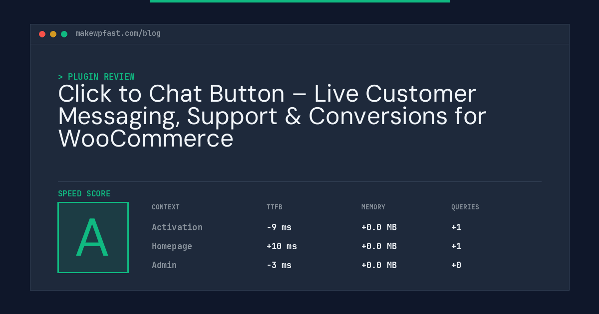 Click to Chat Button – Live Customer Messaging, Support & Conversions for WooCommerce - MakeWPFast