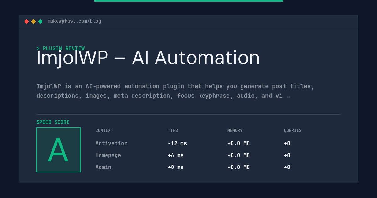ImjolWP – AI Automation - MakeWPFast