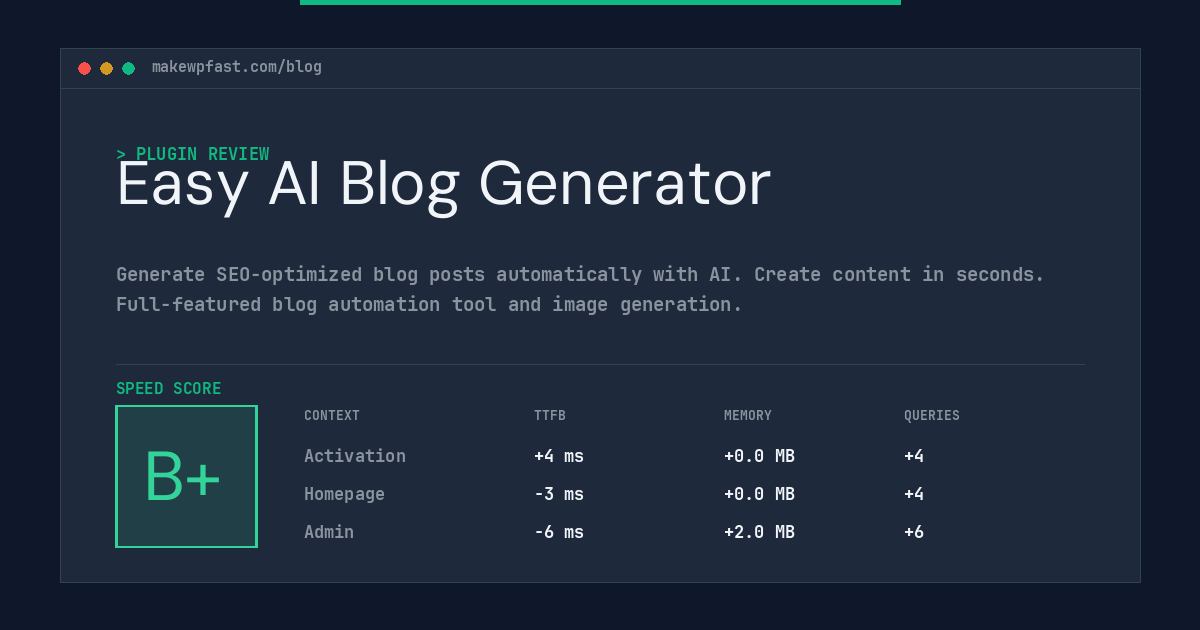 Easy AI Blog Generator - MakeWPFast