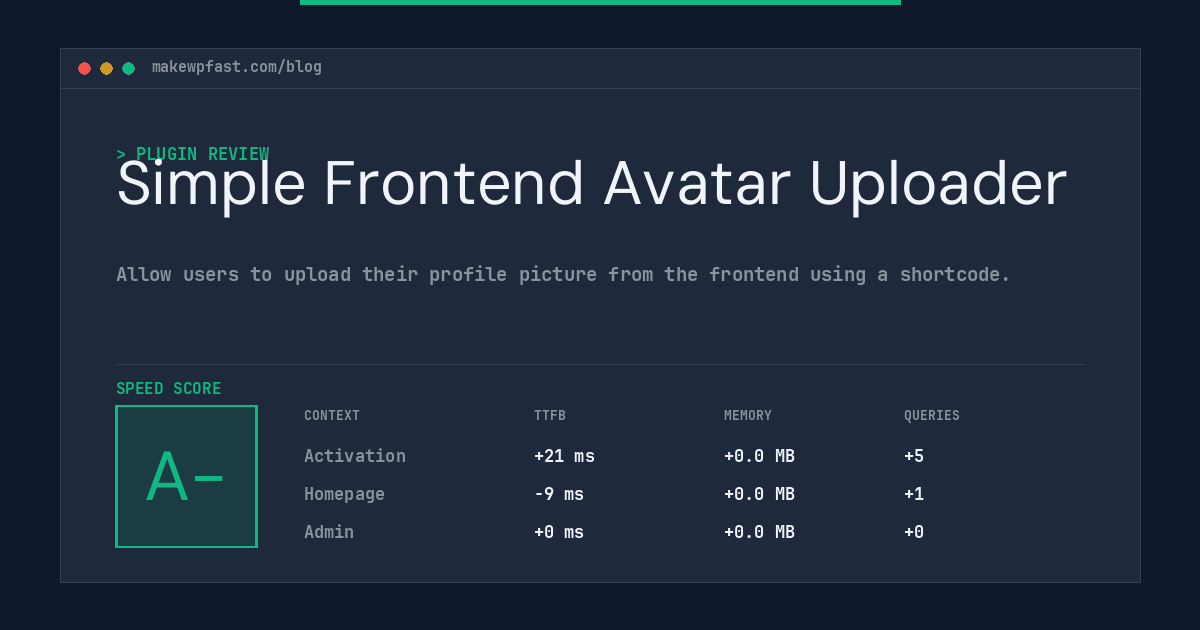 Simple Frontend Avatar Uploader - MakeWPFast