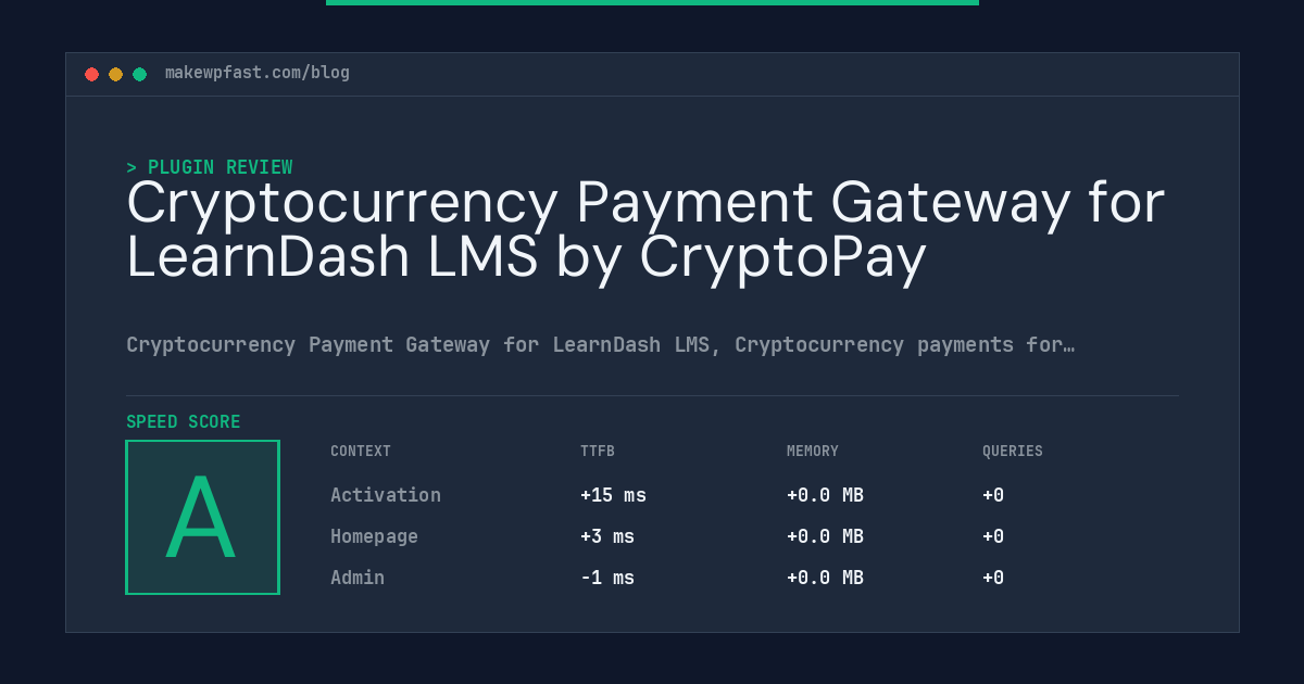 Cryptocurrency Payment Gateway for LearnDash LMS by CryptoPay - MakeWPFast