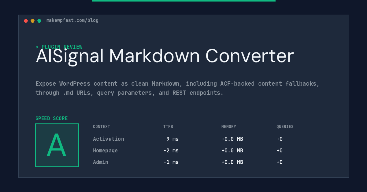 AISignal Markdown Converter - MakeWPFast