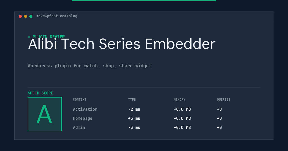 Alibi Tech Series Embedder - MakeWPFast