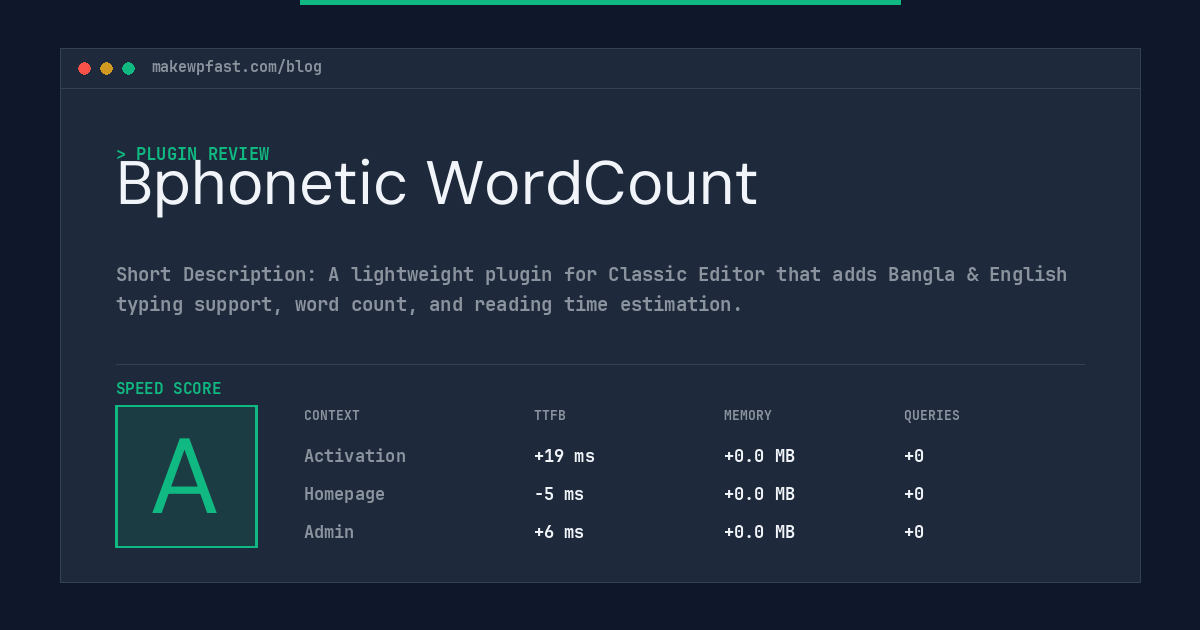 Bphonetic WordCount - MakeWPFast