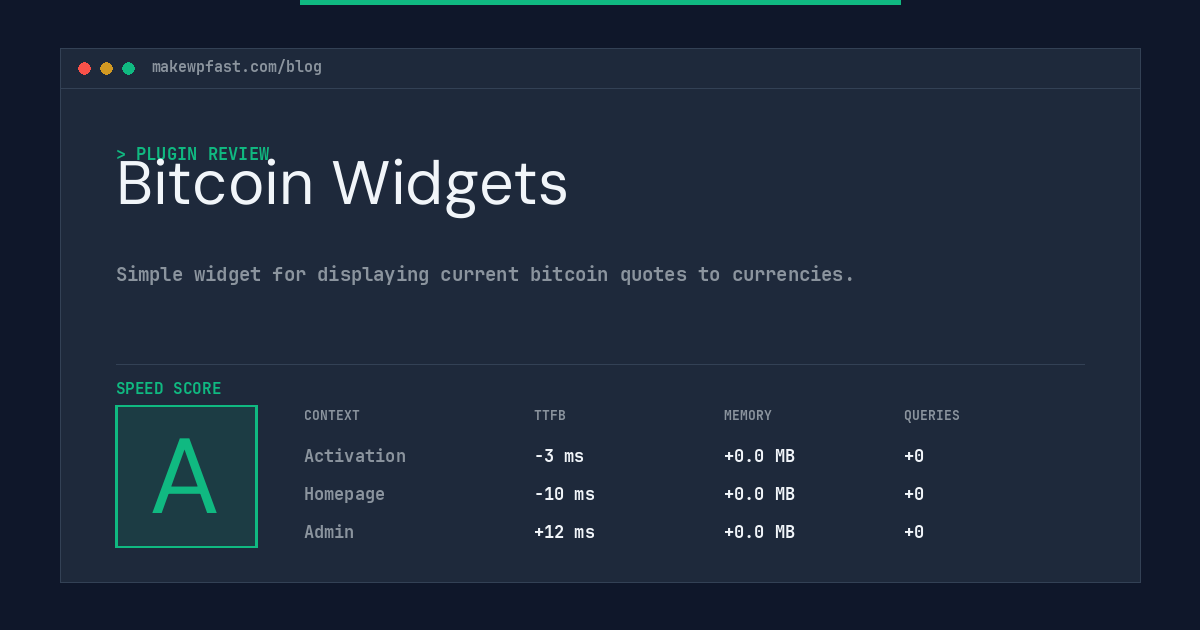 Bitcoin Widgets - MakeWPFast