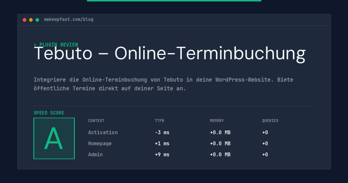 Tebuto – Online-Terminbuchung - MakeWPFast