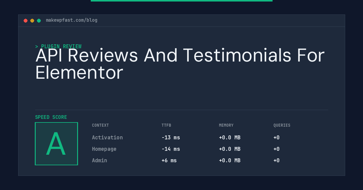 API Reviews And Testimonials For Elementor - MakeWPFast