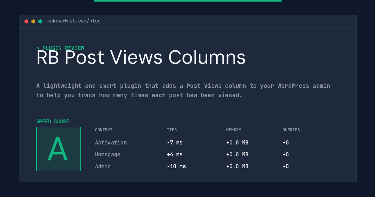 RB Post Views Columns - MakeWPFast