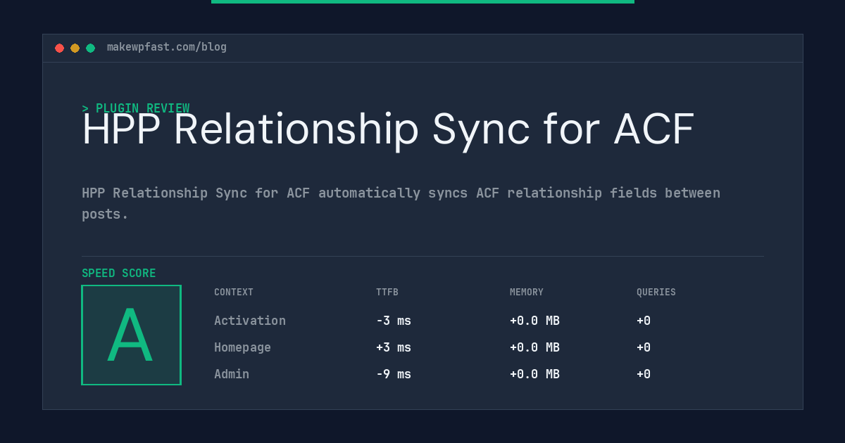 HPP Relationship Sync for ACF - MakeWPFast