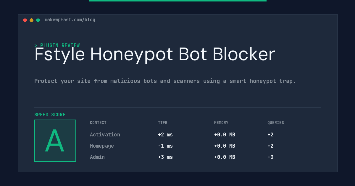 Fstyle Honeypot Bot Blocker - MakeWPFast