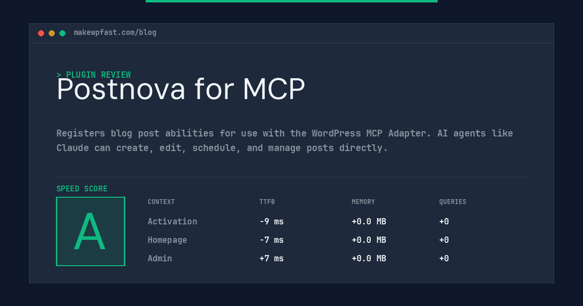 Postnova for MCP - MakeWPFast