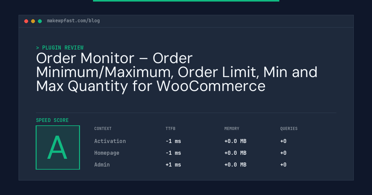 Order Monitor – Order Minimum/Maximum, Order Limit, Min and Max Quantity for WooCommerce - MakeWPFast
