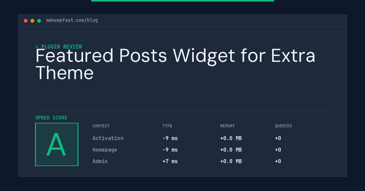 Featured Posts Widget for Extra Theme - MakeWPFast