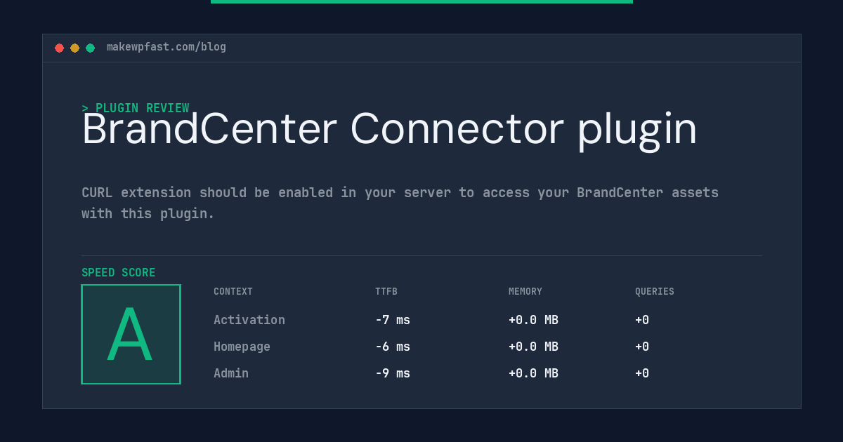 BrandCenter Connector plugin - MakeWPFast