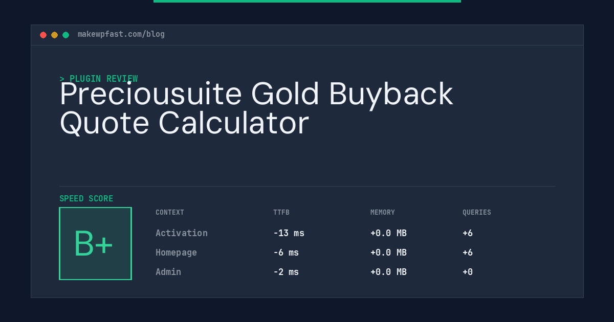 Preciousuite Gold Buyback Quote Calculator - MakeWPFast