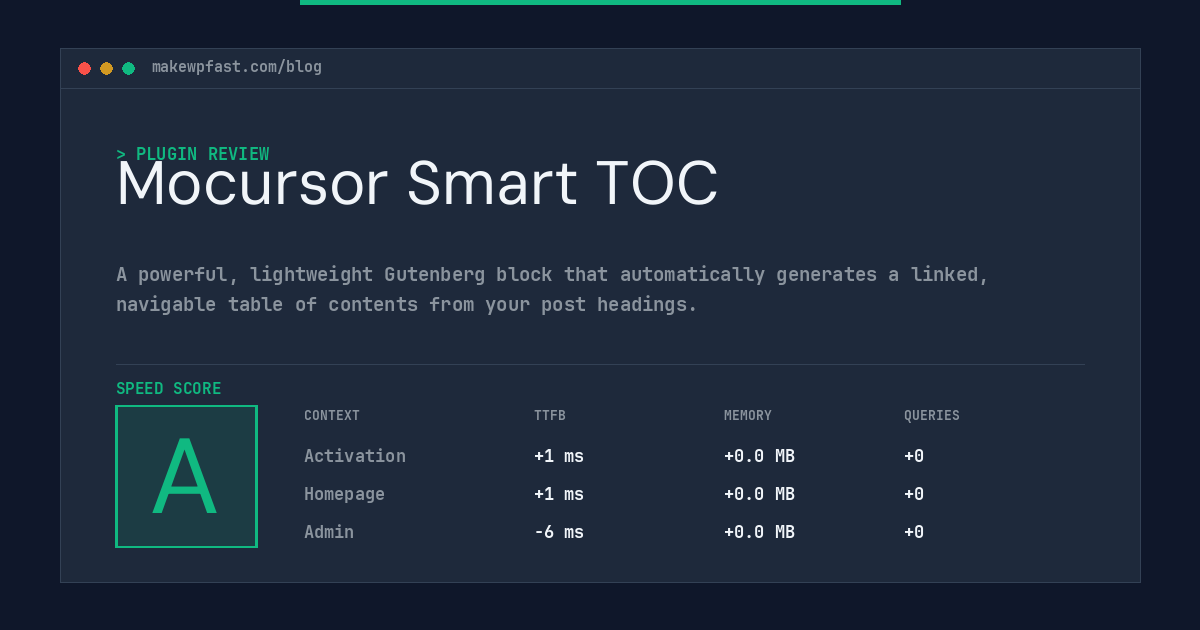 Mocursor Smart TOC - MakeWPFast